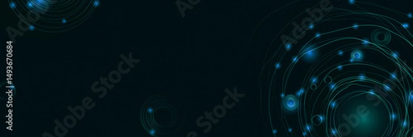 Fototapeta Abstract background with circular lines for technology presentations, AI concepts, and digital network interfaces.