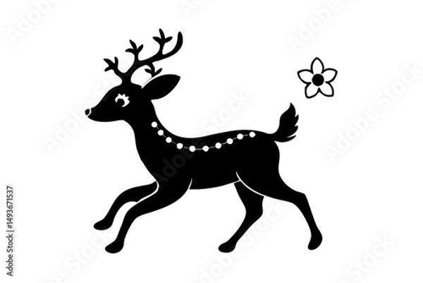 Fototapeta deer silhouette vector illustration