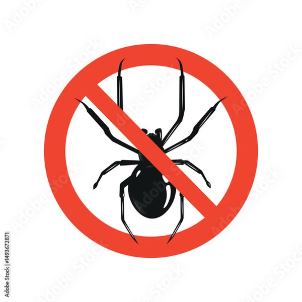 Fototapeta Caution sign warning about spider. Red circle sign with dangerous
Danger alert sign Vector against white background.