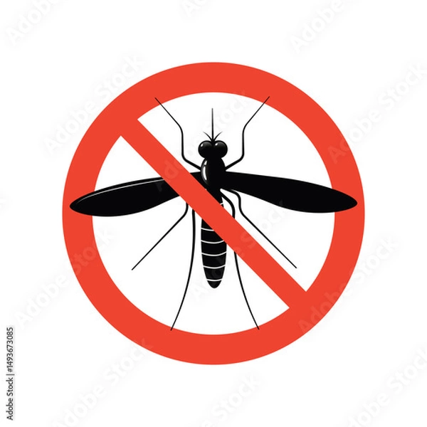 Fototapeta Caution sign warning about mosquitos. Red circle sign with dangerous
Danger alert sign Vector against white background.
