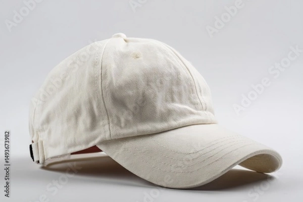 Obraz classic vintage dad hat shot straight in white studio with white backdrop e commerce product photography