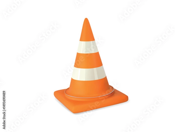 Fototapeta Traffic Cone Vector 3d icon Illustration