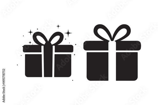 Fototapeta Two Gift Box Silhouette Vector