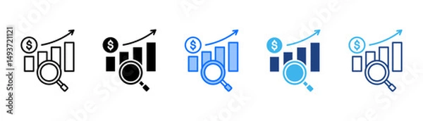 Fototapeta Analysis Icon Set With Multiple Style Collection 