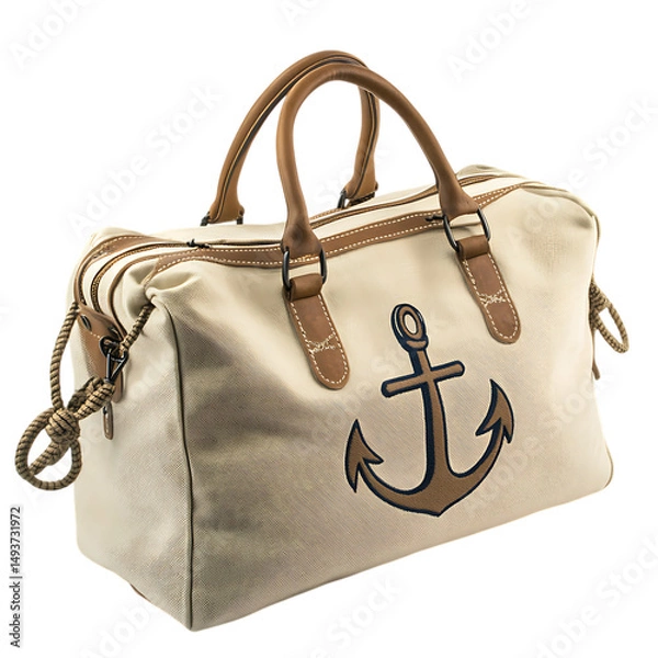 Obraz Classic Canvas Bag with Traditional Stitching and a Isolated on Transparent Background