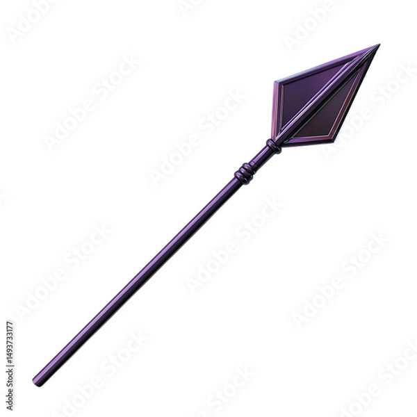 Obraz Contemporary Arrow with Structured Angles in Dark V Isolated on Transparent Background