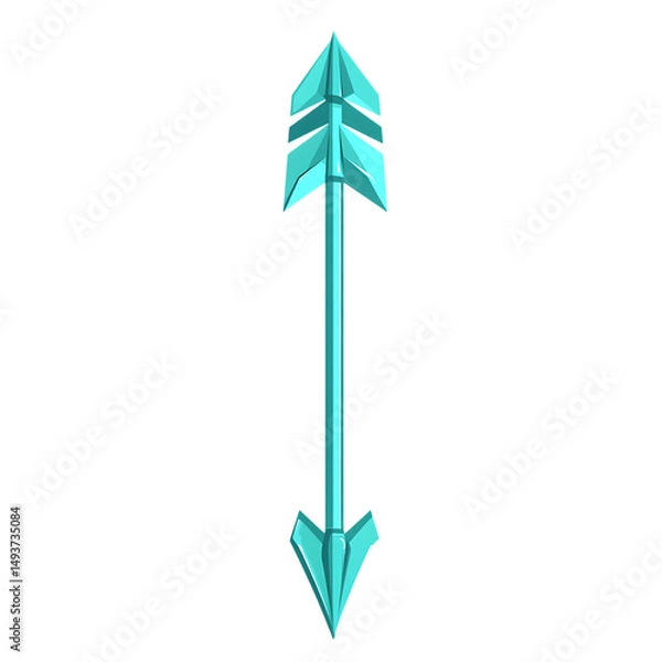 Obraz Bold Arrow with Robust Vector Forms in Deep Turquoise Isolated on Transparent Background