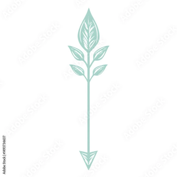 Obraz Minimalistic Arrow with Elegant Outlines in Pastel Isolated on Transparent Background