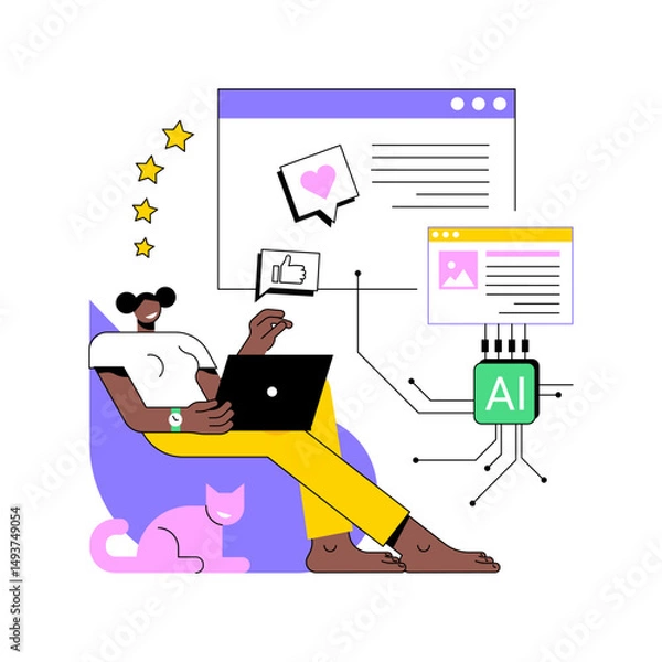 Fototapeta AI-Generated Blog Posts abstract concept vector illustration.