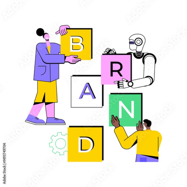 Fototapeta AI-Powered Brand Voice Consistency abstract concept vector illustration.