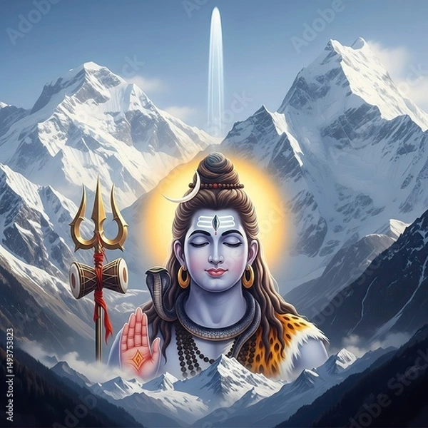 Fototapeta Lord Mahadeva, shiva image background