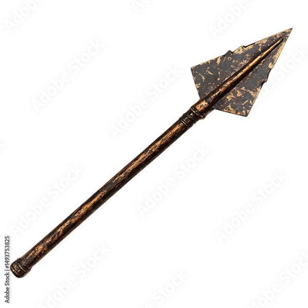 Obraz Bold Arrow with Rugged Distinctive Edges in Warm Fo Isolated on Transparent Background