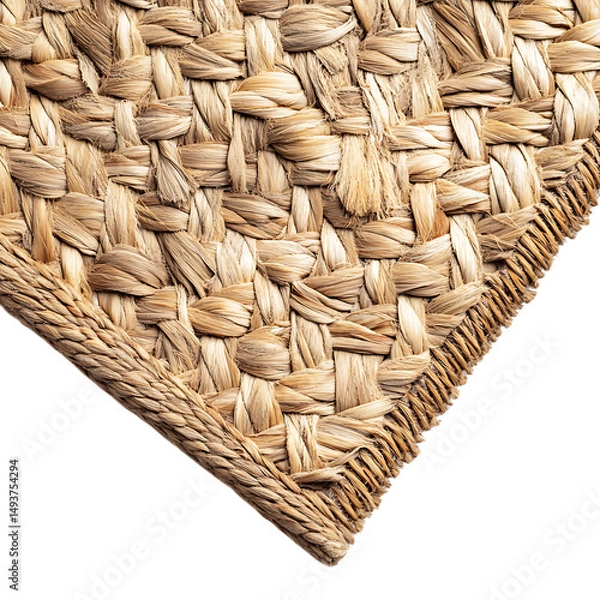 Obraz Elegant Minimalist Straw Beach Mat with a Classic W Isolated on Transparent Background