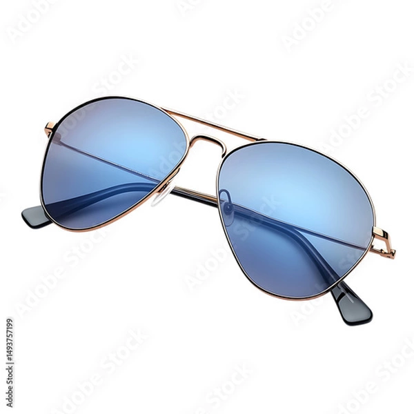 Obraz Stylish Aviator Sunglasses with Geometric Shapes Isolated on Transparent Background