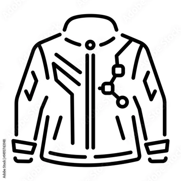 Obraz A linear icon of futuristic smart jacket 