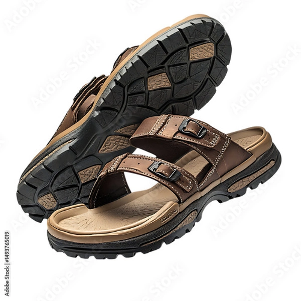 Obraz Durable Waterresistant Sandals with a Rugged Construction Isolated on Transparent Background