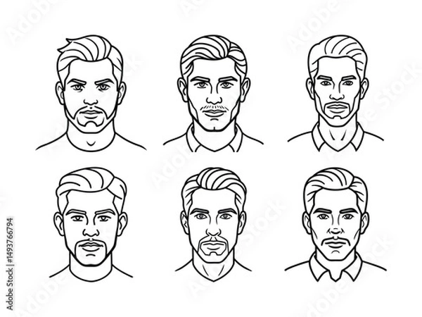 Obraz  silhouette Vector Illustration man face Design Elements