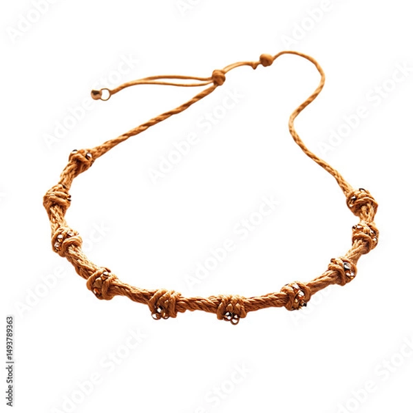Obraz Luxurious Woven Anklet with Delicate Finely Spun Filigree Isolated on Transparent Background