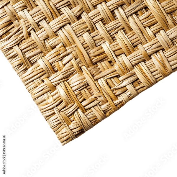 Obraz Elegant Minimalist Straw Beach Mat with a Classic W Isolated on Transparent Background