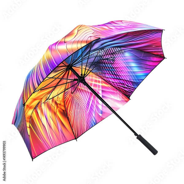 Obraz Ultra Portable Travel Umbrella with a Futuristic Design Isolated on Transparent Background