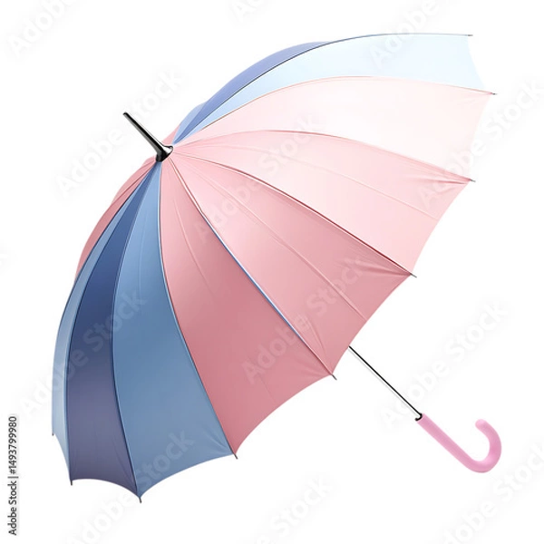 Obraz Elegant Travel Beach Umbrella with a Smooth Luxurious Handle Isolated on Transparent Background