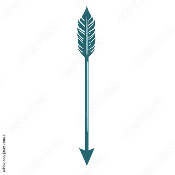 Obraz Bold Arrow with Robust Vectors in Deep Teal Colour Isolated on Transparent Background
