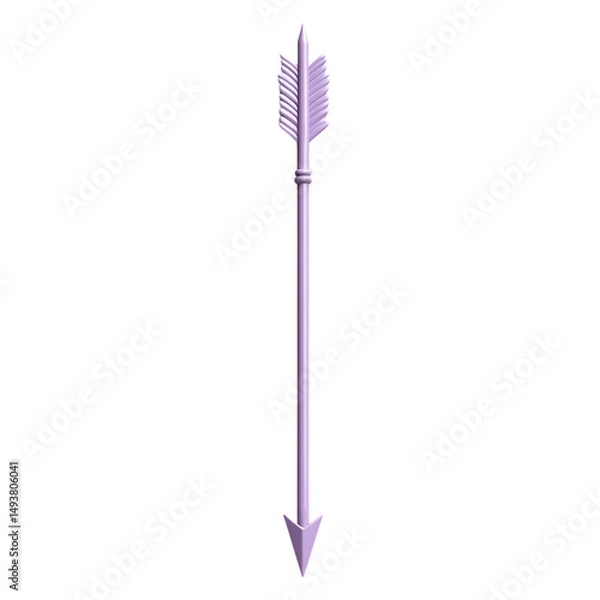 Fototapeta Minimal Arrow with Elegant Simplicity in Soft Lilac Isolated on Transparent Background
