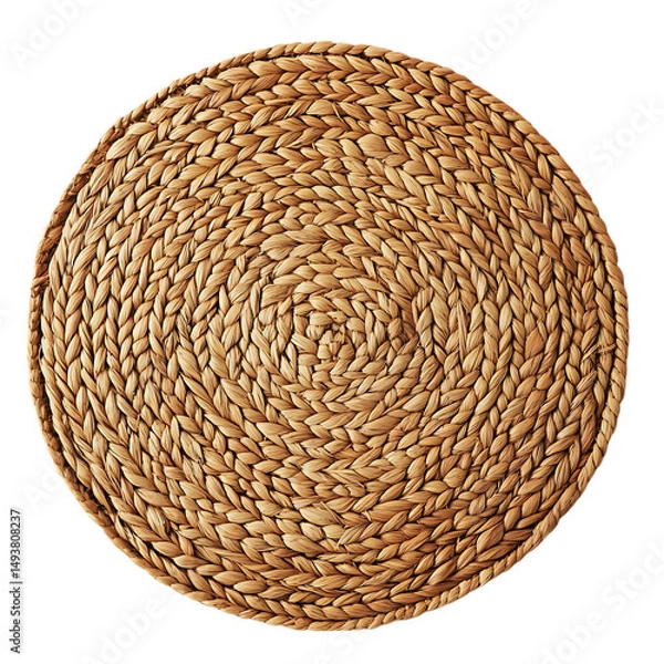 Obraz Minimalist Woven Straw Beach Mat Isolated on Transparent Background
