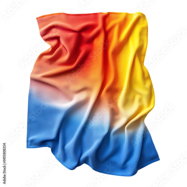 Fototapeta Contemporary Beach Towel with Large Dynamic Color G Isolated on Transparent Background