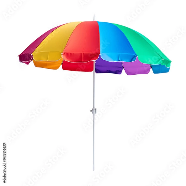 Fototapeta Modern Compact Beach Umbrella with a Sleek Foldable Isolated on Transparent Background