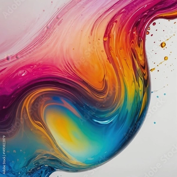 Obraz Fluid Abstract Art: Vibrant Colorful Swirls and Patterns in Motion