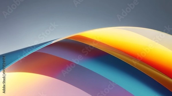 Fototapeta Vibrant abstract waves showcasing a blend of colors and smooth curves.