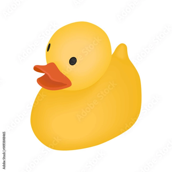Obraz Rubber duck - hand drawn isometric vector illustration.
