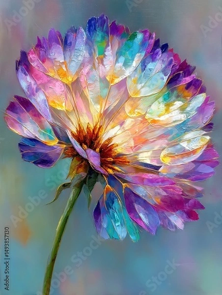 Obraz Vibrant Floral Action Nature Setting Digital Artwork Colorful Composition Close-up Perspective Inspirational Aesthetic