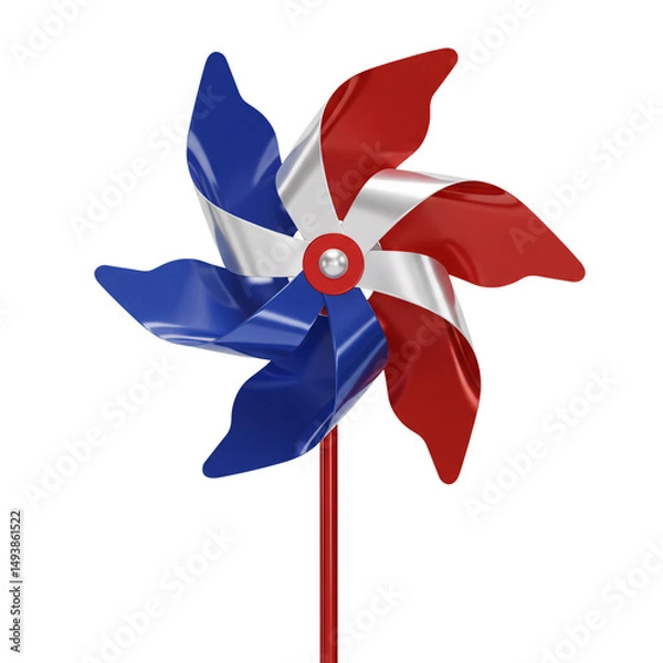 Obraz Patriotic Pinwheel With Metallic Shine On White Background