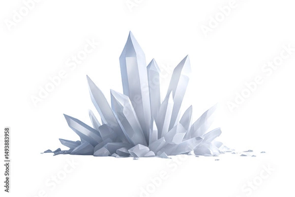 Fototapeta White Crystals Isolated on Transparent Background On Transparent Background
