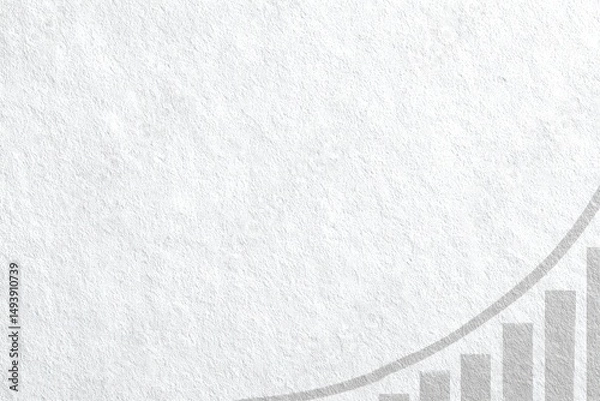 Fototapeta A textured light gray background features an upward trending financial graph in darker gray. The design conveys themes of growth and analysis, suitable for business contexts.
