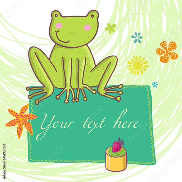 Obraz Cartoon frog background