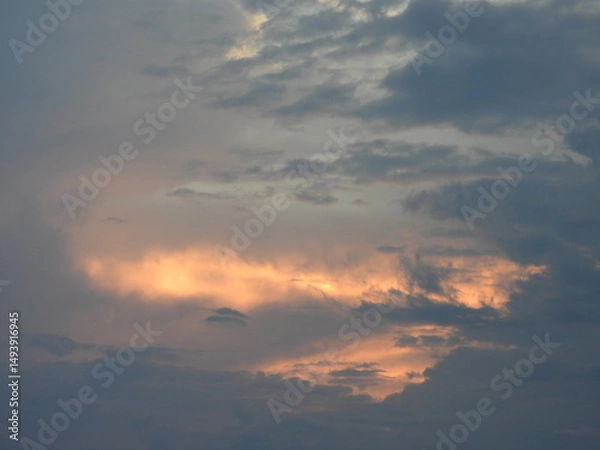 Obraz Storm clouds forming in the sky above Kent County, Delaware. Cloudscape, summer season.