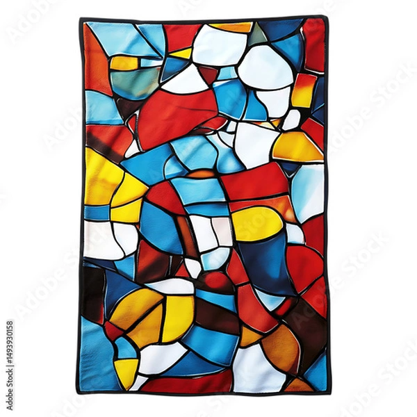 Obraz Bold Beach Towel Featuring Oversized Abstract Digit Isolated on Transparent Background