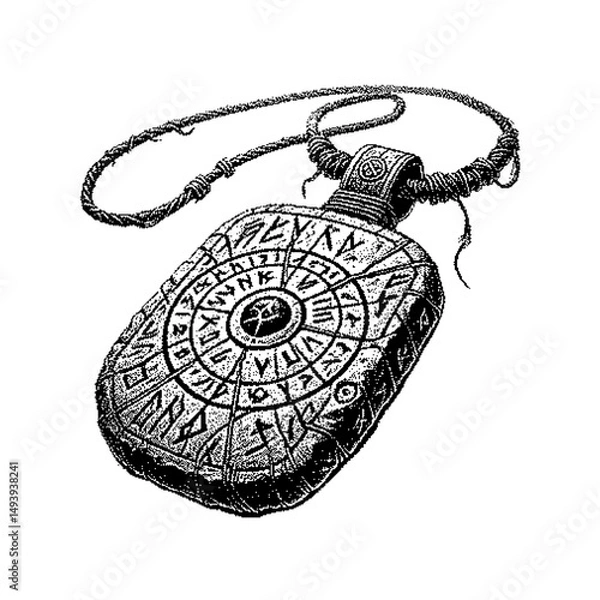 Obraz Intricate vintage pocket watch with detailed engravings and a chain