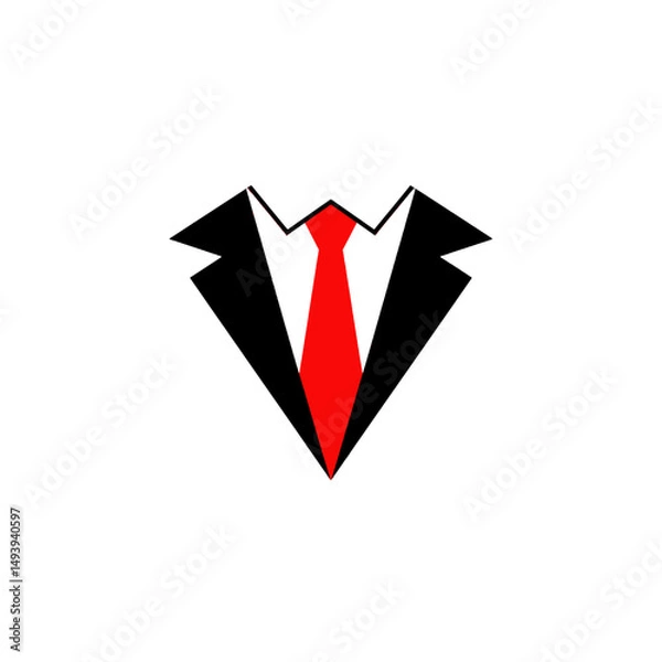 Fototapeta Business Suit Icon with Red Tie