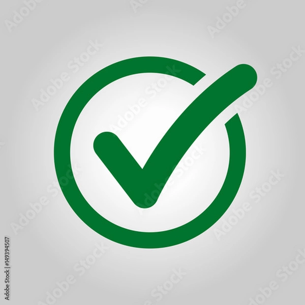 Fototapeta Check list button icon. Check mark in round sign.