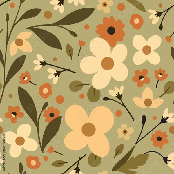 Obraz Soft pastel seamless floral pattern