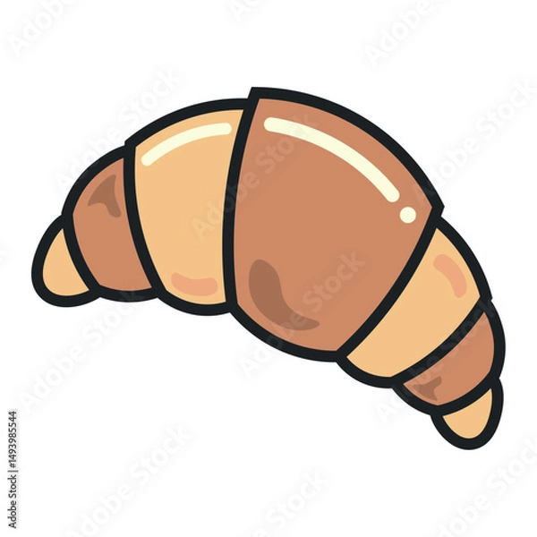 Obraz Cartoon croissant graphic. Vector