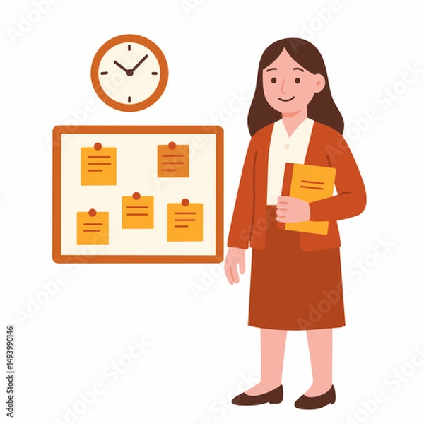 Obraz A teacher presenting lesson plan schedule