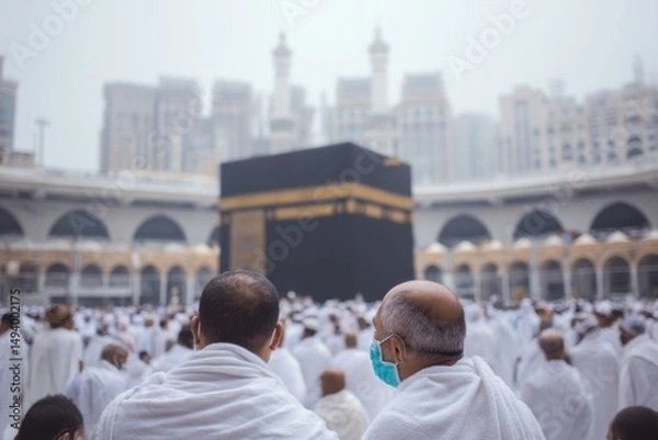 Fototapeta A devoted Muslim Hajj pilgrimage at the Kaaba