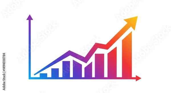 Fototapeta Upwardtrending graph displaying progress growth and prosperity