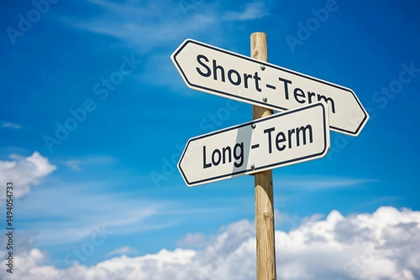 Obraz Long-Term vs Short-Term Goals Illustration