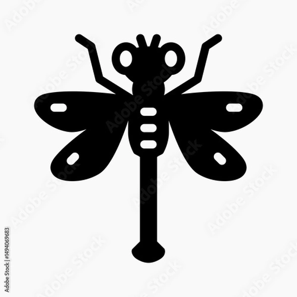 Fototapeta Design Illustration graphic of dragonfly icon with glyph style. Suitable for UI, mobile design, web design, etc.